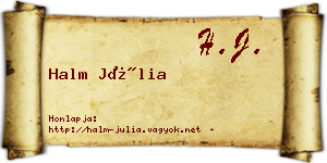 Halm Júlia névjegykártya