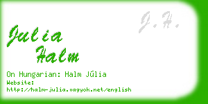 julia halm business card